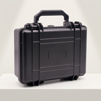 Boîte à outils en plastique ABS rigide étanche certifiée IP67, personnalisable OEM, boîte de rangement protectrice pour utilisation en extérieur, noire