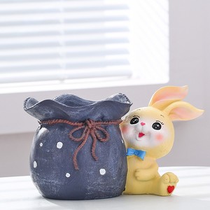 Personnalité créative <span class=keywords><strong>pot</strong></span> de fleurs succulente résine dessin animé mignon bambou décoration de table lapin plante verte <span class=keywords><strong>pot</strong></span> de fleurs - Product Image 2