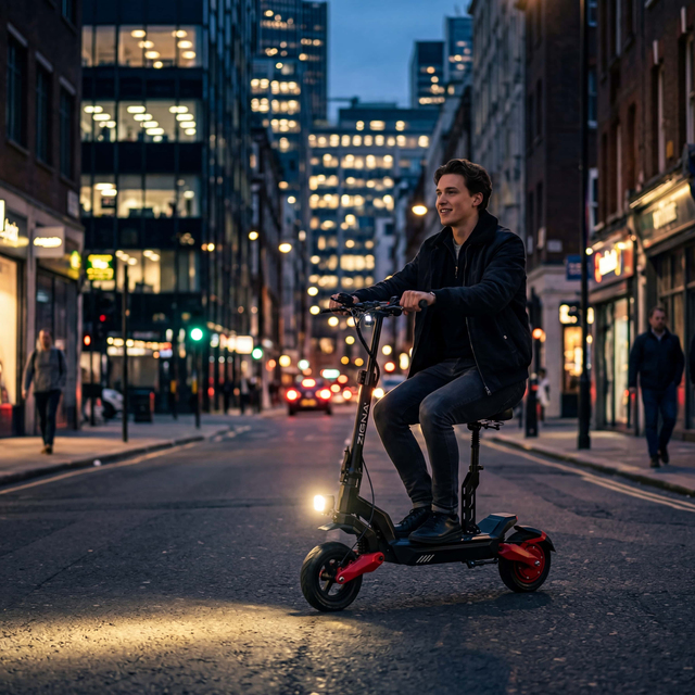 Electric Two-wheel Scooter with Aluminum Alloy Frame 1000W Motor 10" Foldable Design Lithium Battery