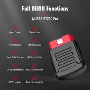 MUCAR BT200 PRO Outils de diagnostic automobile Scanner OBD2 Bluetooth Wifi pour toutes les voitures Testeur automatique Obd <span class=keywords><strong>2</strong></span> Diagnostic à 15 réinitialisations - Product Image 2