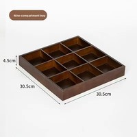 Plateau de tri en bois de bambou à compartiments multiples, boîte à collation, organisateur de rangement alimentaire pour table de cuisine, qualité alimentaire, logo personnalisé