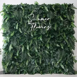 张家界夏季花墙装饰人造绿叶潘帕斯草墙背景带花