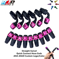 Raccords rapides en aluminium BJR AN6/AN8/AN10/AN12/AN16 roses, extrémités de tuyau pivotantes droites à connexion rapide pour pièces de système de carburant