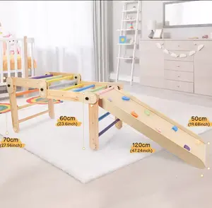 Indoor Playground For Kids Triangle Set Wooden Climbing Frame Toddler Climbing Piklers Triangle Frame Kids Activity Toys