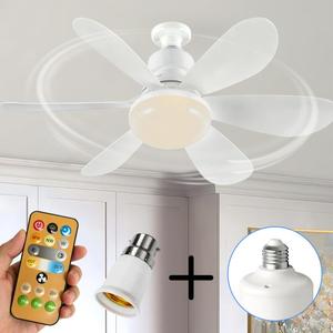 0728 Ultra Quiet Sleep Mode E27 Flower Fan <b>Light</b> Ceiling Bulb Socket for Baby Room <b>Nursery</b> Bedroom Gentle Air Cooling - Product Image 3