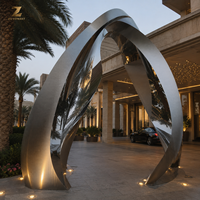 Escultura Abstracta de Acero Inoxidable de Lujo para Exteriores, Arte Personalizado para Hoteles, Patios, Parques y Plazas de la Ciudad
