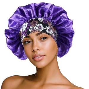 NOUVEAU <span class=keywords><strong>Bonnet</strong></span> en satin pour femme, <span class=keywords><strong>bonnet</strong></span> de nuit, ajustable, pour toutes les saisons, imprimé numérique - Product Image 5