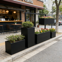Jardinière rectangulaire en acier inoxydable 304 galvanisé et thermolaqué, durable, pour jardinage, vente en gros directe usine