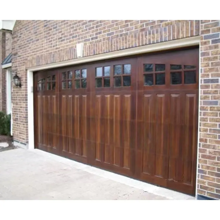 Moderne Boerderij Exterieur Echte Houten Garagedeur Rustieke Tudor Ranch Koets Stempel Residentiële Houten Garagedeuren