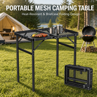Table pliante de camping en alliage d'aluminium et maille de fer, 60*40, avec grille surélevée, pour l'extérieur, pratique, vente en gros, nouveauté