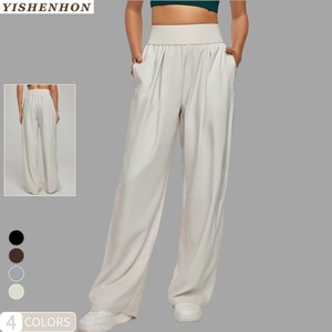 YISHENHON primavera & estate nuovi <span class=keywords><strong>pantaloni</strong></span> sportivi a gamba larga da donna a vita alta e dimagrante traspirante <span class=keywords><strong>pantaloni</strong></span> casual rilassati - Product Image 1