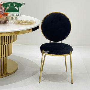 <b>Dining</b> Furniture <b>Black</b> <b>Velvet</b> Stainless Steel Gold Wedding <b>Chair</b> - Product Image 1
