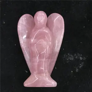 Angeli di cristallo di quarzo rosa rosa pietra di cristallo naturale all'ingrosso per la decorazione domestica