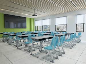 Conjunto de Silla y Escritorio para Estudiantes Ajustable y Moderno de PP+Acero, con Color y Tamaño Personalizables para Uso en Escuelas Primarias - Product Image 6