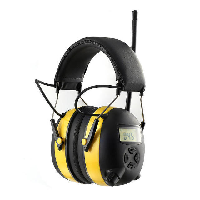 Digital AM/FM Foldable ABS Material Earmuffs 30dB Electronic Shooting Hearing Protection Roll-Down Insert 350 Hours Battery Life