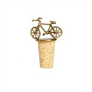 Bicycle Cork <b>Wine</b> Stopper Durable Custom Designs Bar Supplies Metal Bottle Stopper Luxury Gold Finish Creative Handmade Crafts - Product Image 1