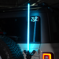 Antenne LED RGB flexible pour véhicule tout-terrain, avec effet de poursuite, contrôle par application à distance pour UTV ATV RZR