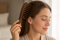 Peigne de massage en bois en gros, 10 dents en bambou, masseur de cuir chevelu et corporel, logo personnalisé, bois de santal, Cumaru, OEM, kit d'outils cadeau pour salon