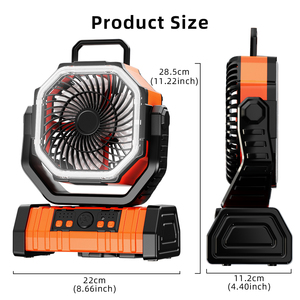 Xách tay 10000mAh pin <span class=keywords><strong>lithium</strong></span> LED ánh sáng ngân hàng điện có thể sạc lại bảng <span class=keywords><strong>fan</strong></span> hâm mộ cho cắm trại ngoài trời khách sạn nhà để xe làm bằng nhựa - Product Image 6
