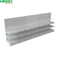 Étagère de présentation double face pour magasin de détail, rayonnage métallique pour supermarché, étagère de rangement pour épicerie et magasin de proximité