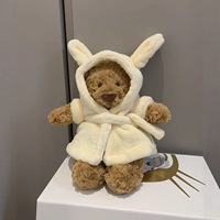 Groothandel Schattige Badjas Beer Pluche Speelgoed Zachte Gevulde Teddybeer Konijnenoren Pop Verjaardag Kerst Valentijn Cadeau