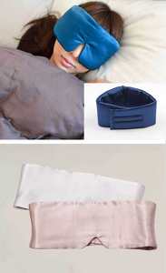 Masque pour les yeux en soie de mûrier 100% sur mesure avec velcro réglable, 16 mommes, doux, occultant et respirant pour dormir - Product Image 5
