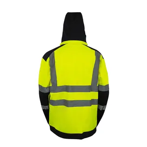 High Quality Softshell Reflective Safety Zipper Hoody 0utdoor Safety Winter Jacket 0verall Waterproof