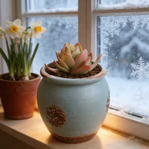 Maceta de Cerámica para Suculentas de Escritorio, con Orificio de Drenaje, Mini Maceta Creativa de Cerámica Rústica, Decoración Retro para el Hogar - Product Image 4