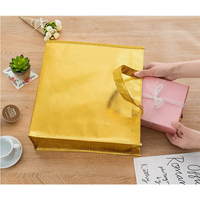 Sac de shopping réutilisable pliable irisé en non-tissé argenté doré métallisé laser pp Sac fourre-tout à sublimation Fermeture à glissière Logo personnalisé