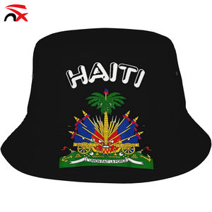 Cappello a Secchiello con Bandiera di Haiti per Tifosi di Calcio, Alta Qualità, Logo Personalizzabile, Berretto Haitiano per Uomo - Product Image 4
