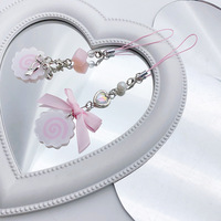 Mignon poisson plaque téléphone breloques pendentif rose calmar rouleau porte-clés créatif Kawaii poisson gâteau porte-clés téléphone sac accessoires bijoux