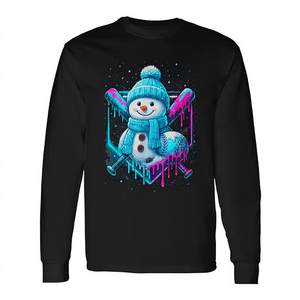 Camiseta de manga larga con diseño de muñeco de nieve de béisbol para niños, ropa de invierno - Product Image 2