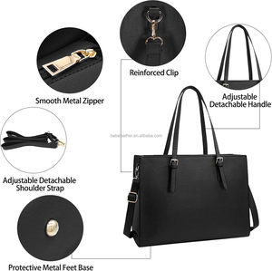 15.6 pouces <span class=keywords><strong>ordinateur</strong></span> sac <span class=keywords><strong>fourre</strong></span>-tout bureau d'affaires porte-documents grande capacité sac à main sac à bandoulière en cuir sacs <span class=keywords><strong>fourre</strong></span>-tout pour les femmes - Product Image 4