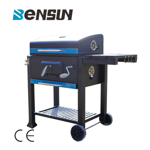 <span class=keywords><strong>Griglia</strong></span> <span class=keywords><strong>Barbecue</strong></span> Affumicatore da Esterno Resistente con Carrello, in <span class=keywords><strong>Ferro</strong></span> e Acciaio Durevole, a Carbonella, con Pannello Laterale - Product Image 2