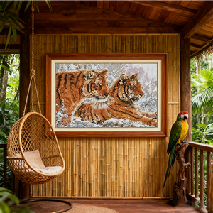 Alta calidad fácil DIY <span class=keywords><strong>punto</strong></span> de <span class=keywords><strong>cruz</strong></span> de tigre 55*40cm traje para principiantes <span class=keywords><strong>punto</strong></span> de <span class=keywords><strong>cruz</strong></span> decoración del hogar Idea de regalo perfecta - Product Image 2