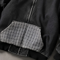 Blouson Bomber Boxy en Toile de Canard Personnalisé par l'Usine OEM, Veste de Travail avec Capuche et Fermeture Éclair, Blouson en Jean pour Hommes