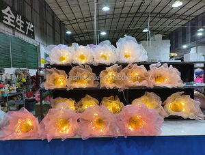 SMOOTH Dream Lighten Flor gigante artificial Todos los colores disponibles Bruja Organza Decoración de la boda Soporte de flores grandes - Product Image 5