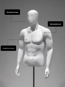 Manichino Maschile Mezzo Busto in Fibra di Vetro per Esposizione di Abbigliamento in Negozio e Vetrina - Product Image 5