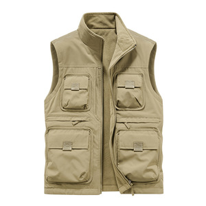 Nouveau gilet réversible multi-poches doublé polaire pour homme, idéal pour les activités de plein air, la pêche et la photographie - Product Image 6