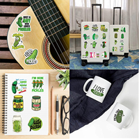 50 autocollants en vinyle à thème cornichon de dessin animé, étanches en PVC, pour la décoration DIY d'ordinateurs portables, guitares, bagages et tasses, pour adolescents et adultes
