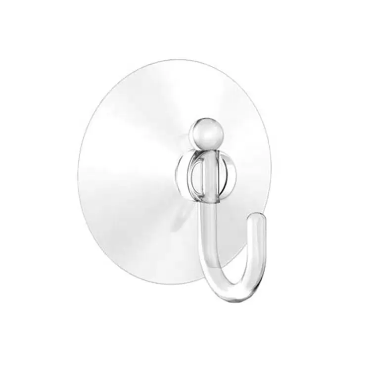 40mm Diameter Strong Plastic Suction Cup Hook For Bathroom And Kitchen