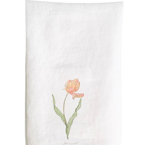 Serviette de sac de farine 100% coton tissé Floral brodé séchage rapide écologique serviettes de cuisine jetables nettoyage torchon OEM - Product Image 3