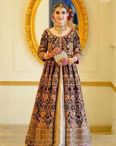 Atiya libas ดั้งเดิมอินเดีย/ปากีสถานผู้หญิงชุด lehenga & choli dozarzi หนักเย็บปักถักร้อยสำหรับงานแต่งงาน-วัสดุอะซิเตท - Product Image 2