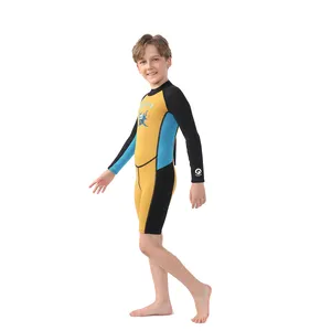 Combinaison de plongée à manches longues en caoutchouc néoprène la plus vendue pour garçons Combinaison de plongée une pièce à fermeture éclair pour enfants