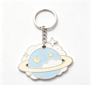 Custom Metal Planet Key Chain Enamel Star Moon <b>Keyring</b> Handmade Lightweight Gift for Christmas Birthday Wedding - Product Image 2