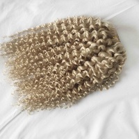 Extensions de cheveux humains bouclés afro Remy vierges à double trame, alignées sur les cuticules, pour tête entière, vente en gros directe usine