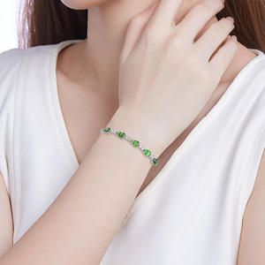 Bracelet en jade naturel vert gourde, bijoux pour femmes en argent S925, Design Original, breloque de style chinois D801 - Product Image 4