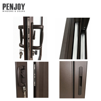 Porte coulissante PENJOY en alliage d'aluminium à rupture de pont thermique, double vitrage, étanche, design européen, pour chambre et jardin