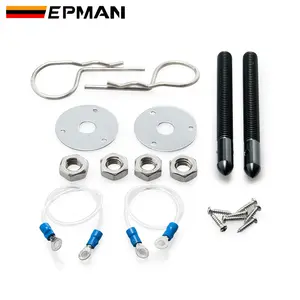 EPMAN Pin rambut untuk mobil, Kit penguncian olahraga balap Universal dengan tali Lanyard EP-JGS022PX, Kap Pin mobil