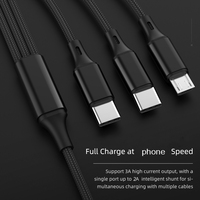 EONLINE 3 en 1 PD 20W Cable USB Tipo C Cable de Carga USB C a Tipo C para Samsung Huawei Xiaomi 3 en 1 Cable Micro USBC